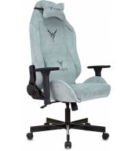Кресло игровое Knight N1 Fabric серо-голубой Light-28 с подголов. крестов. металл