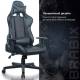 Кресло компьютерное  "GT Carbon GM-115", две подушки, экокожа, черное, 531932. Фото товара с разных ракурсов.