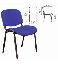 Стул для персонала и посетителей "ИЗО", черный каркас, ткань синяя, В-10/С-06