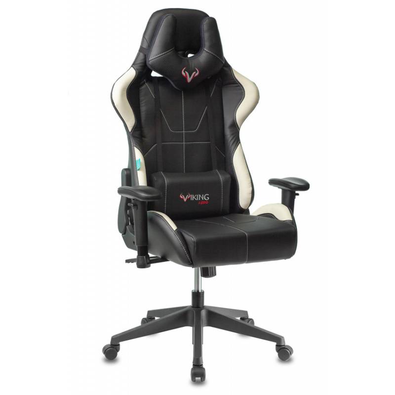Кресло игровое геймерское Бюрократ VIKING 5 AERO WHITE черный/белый искусственная кожа главное фото